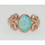 9ct gold ladies Opal ring size P