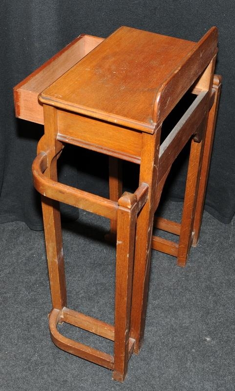 Arts and Crafts bentwood hall table with single drawer. 80cm tall - Image 4 of 4