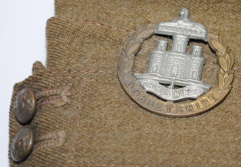 WWI/WWII? Dorset regiment side cap and medals. - Image 2 of 4
