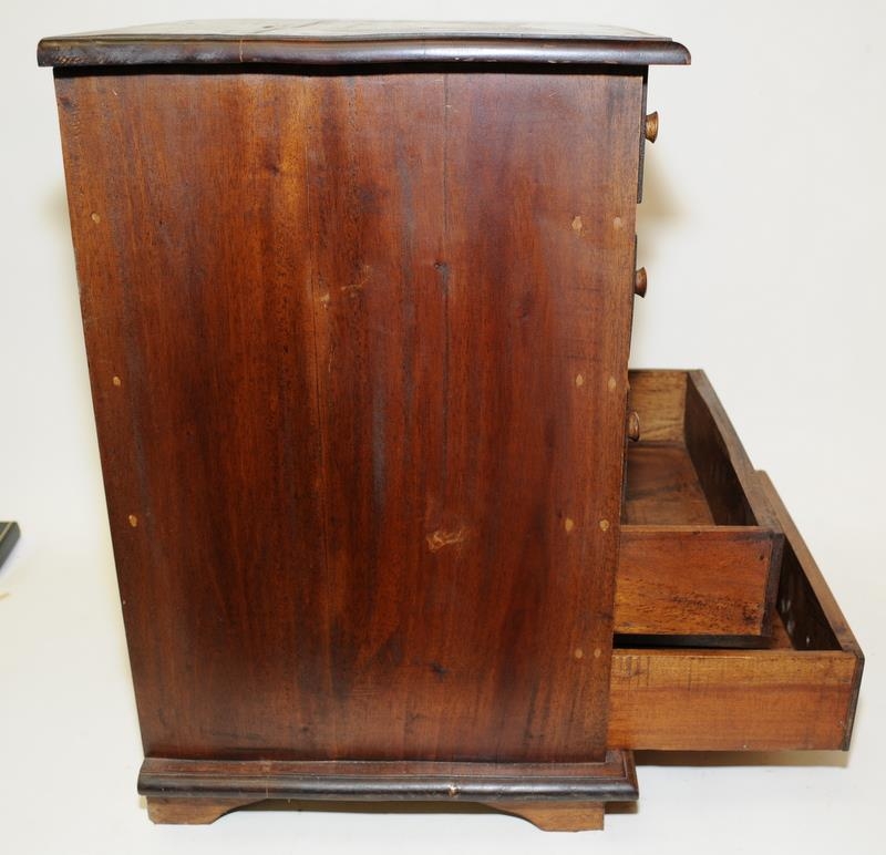 Small wooden curio's chest with eleven drawers. O/all size 41cm across x 54cm tall x 34cm deep - Image 3 of 5