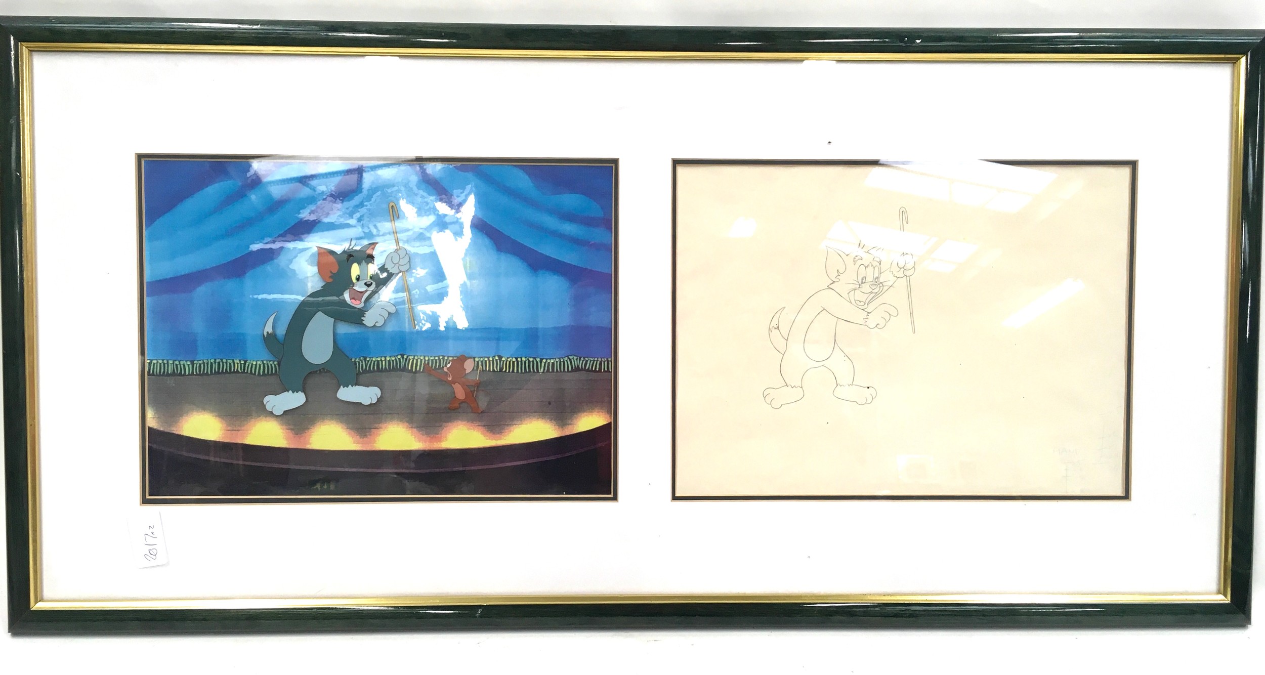 Pair of framed original Tom And Jerry animation art production cells / serigraphic cells. O/all - Image 2 of 3