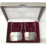 Collectible Concorde branded Sterling Silver decanter labels in original box with certificate