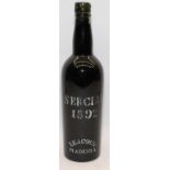 Vintage bottle of Leacock Sercial 1892 Madeira special vintage. Unopened.