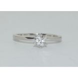 A stunning 925 silver solitaire ring, Size R