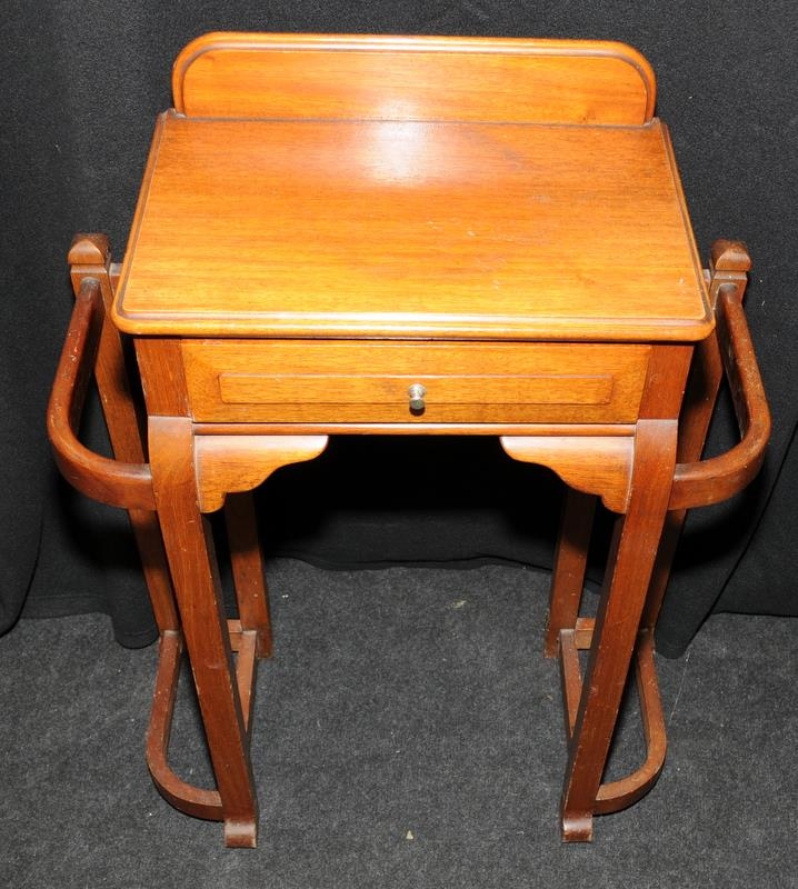 Arts and Crafts bentwood hall table with single drawer. 80cm tall - Image 2 of 4