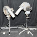 Pair of vintage freestanding Turbojet commercial hairdryers. Ideal upcycling project. Approx 65cm