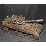 Scratch built steam punk chieftain tank made from old tank parts