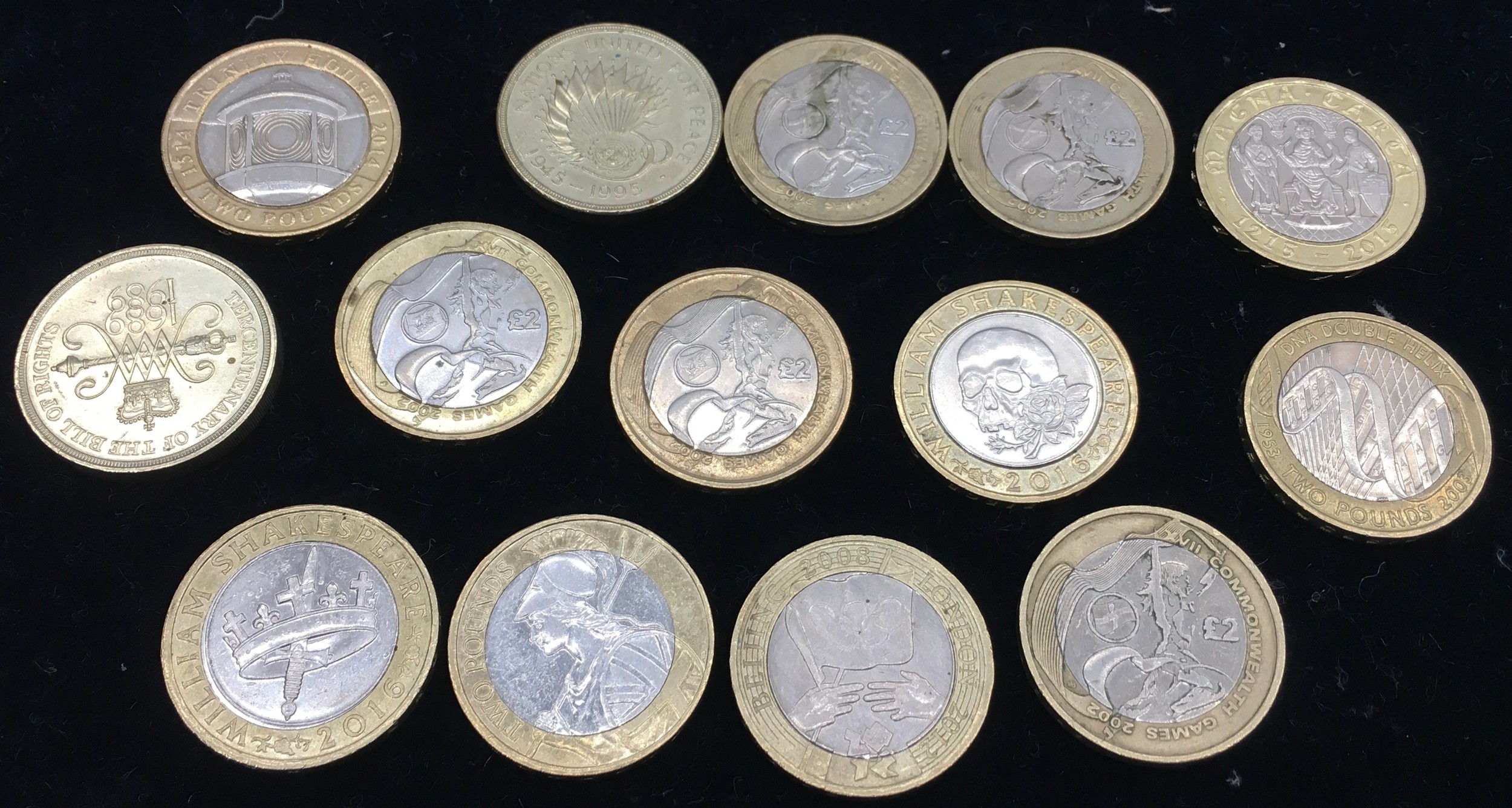 Small collection of collectible GB £2 coins to include 5 x 2002 Commonwealth Games. Total 14 coins