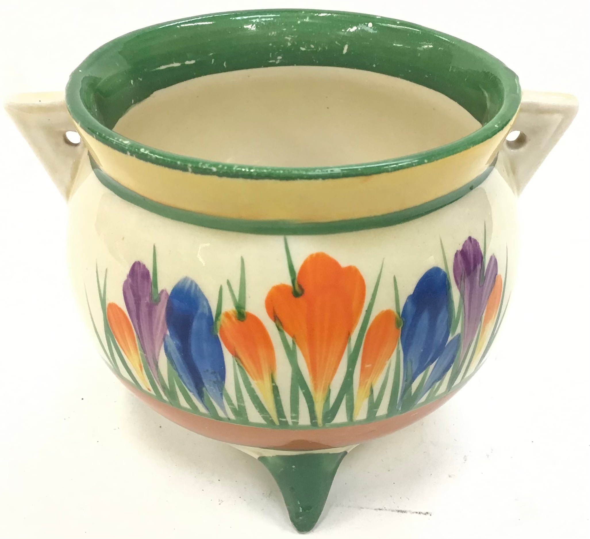 Clarice Cliff crocus pattern sugar bowl.