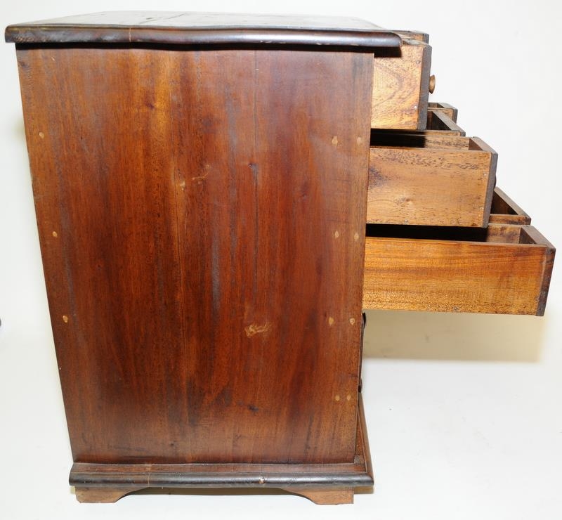 Small wooden curio's chest with eleven drawers. O/all size 41cm across x 54cm tall x 34cm deep - Image 4 of 5
