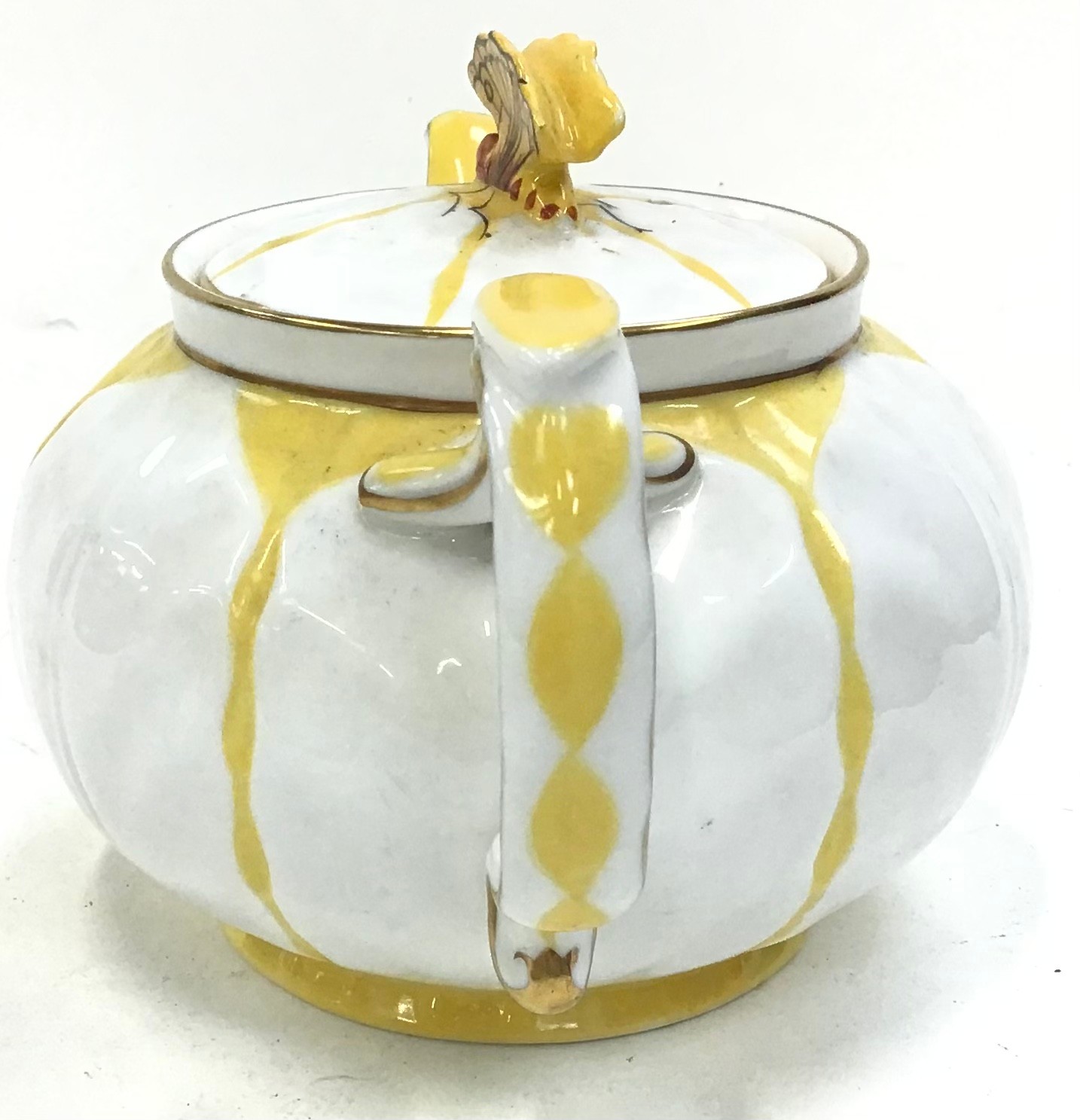 Rare butterfly handle Aynsley teapot. - Bild 6 aus 6
