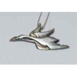 Georg Jensen sterling silver 1982 bird pendent.