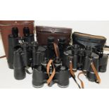 Six pairs of vintage binoculars to include Boots Ascot, Three Star and Telstar