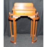 Arts and Crafts bentwood hall table with single drawer. 80cm tall