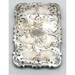 Silver embossed calling card case by "Nathanial Mills" 54.7gm