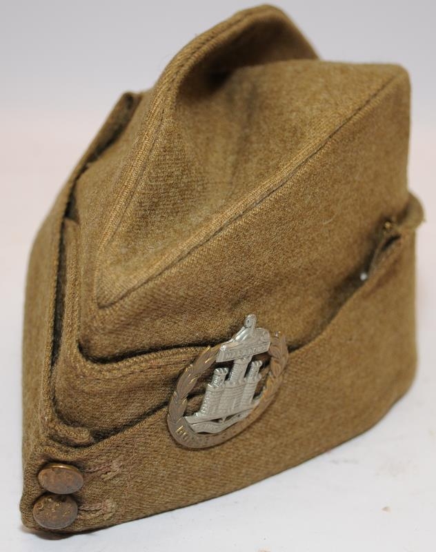 WWI/WWII? Dorset regiment side cap and medals. - Image 3 of 4