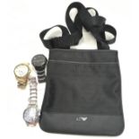 Gents watches together a carry bag ref H18, 59, 95