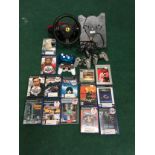 Playstation steering wheel/pedals and games. (H58)