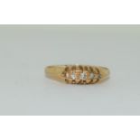 18ct gold ladies antique set diamond ring size N ref H8