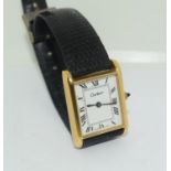 Cartier gold plated manual wind wristwatch. (working) (C8)