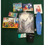 Mixed lot containing Lego 71380 Super Mario set, Star Wars Canvas, penny board, colouring pens,