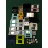 Collection of handheld gaming consoles to include Nintendo Gameboy, DS, Wii, Sony PSVita etc and