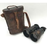 Pair of early military binoculars by T.French & Son Ltd London 1916 in original leather case with