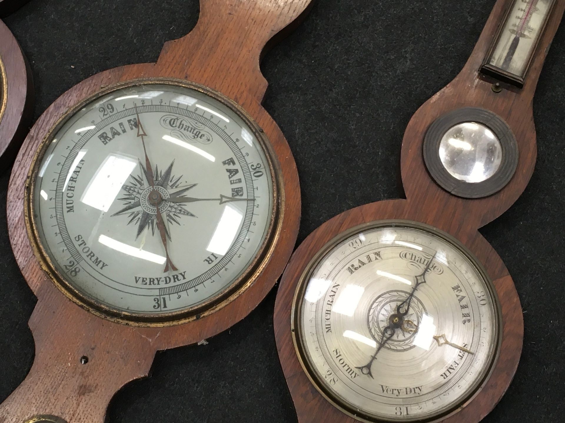 Collection of three vintage banjo barometers. - Image 3 of 5