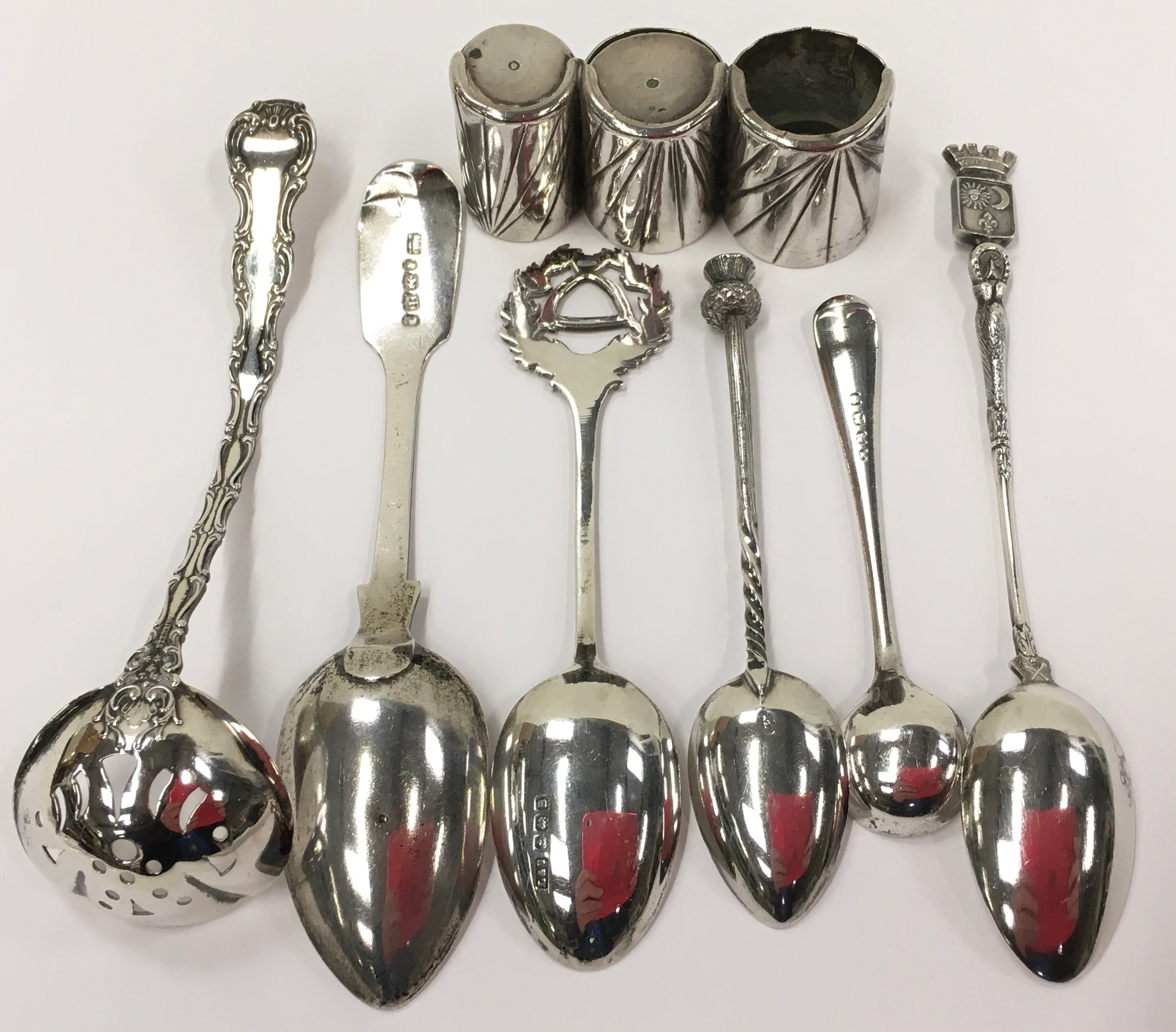 Mix silver items to include a draining spoon - Image 4 of 4