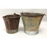 two large old steel pails. (ref 261)