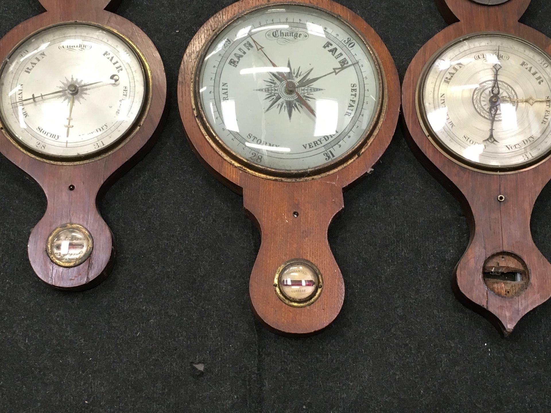 Collection of three vintage banjo barometers. - Image 5 of 5