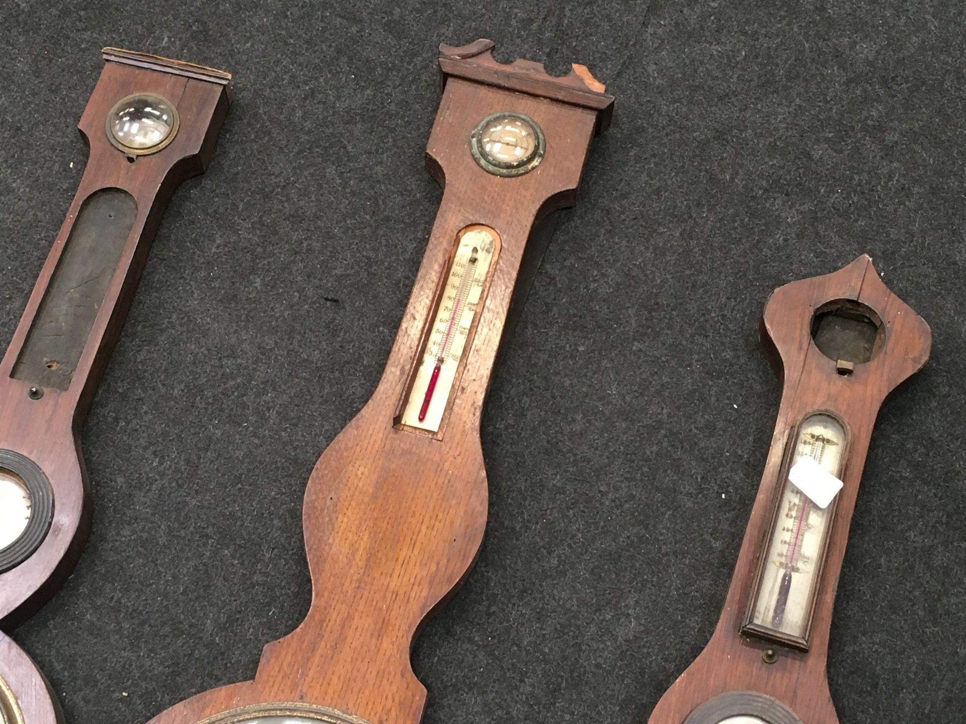 Collection of three vintage banjo barometers. - Image 4 of 5