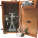 Quality vintage scientific comparator microscope by Hilger & Watts. Model ref TM1904. In original