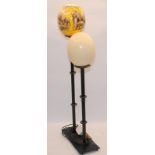 Unusual table lamp with ostrich egg shades, o/all height approx 68cms