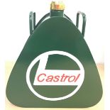 A triangular Castrol petrol can. (297)