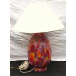 Large porcelain baluster table lamp and shade 80x50cm including shade