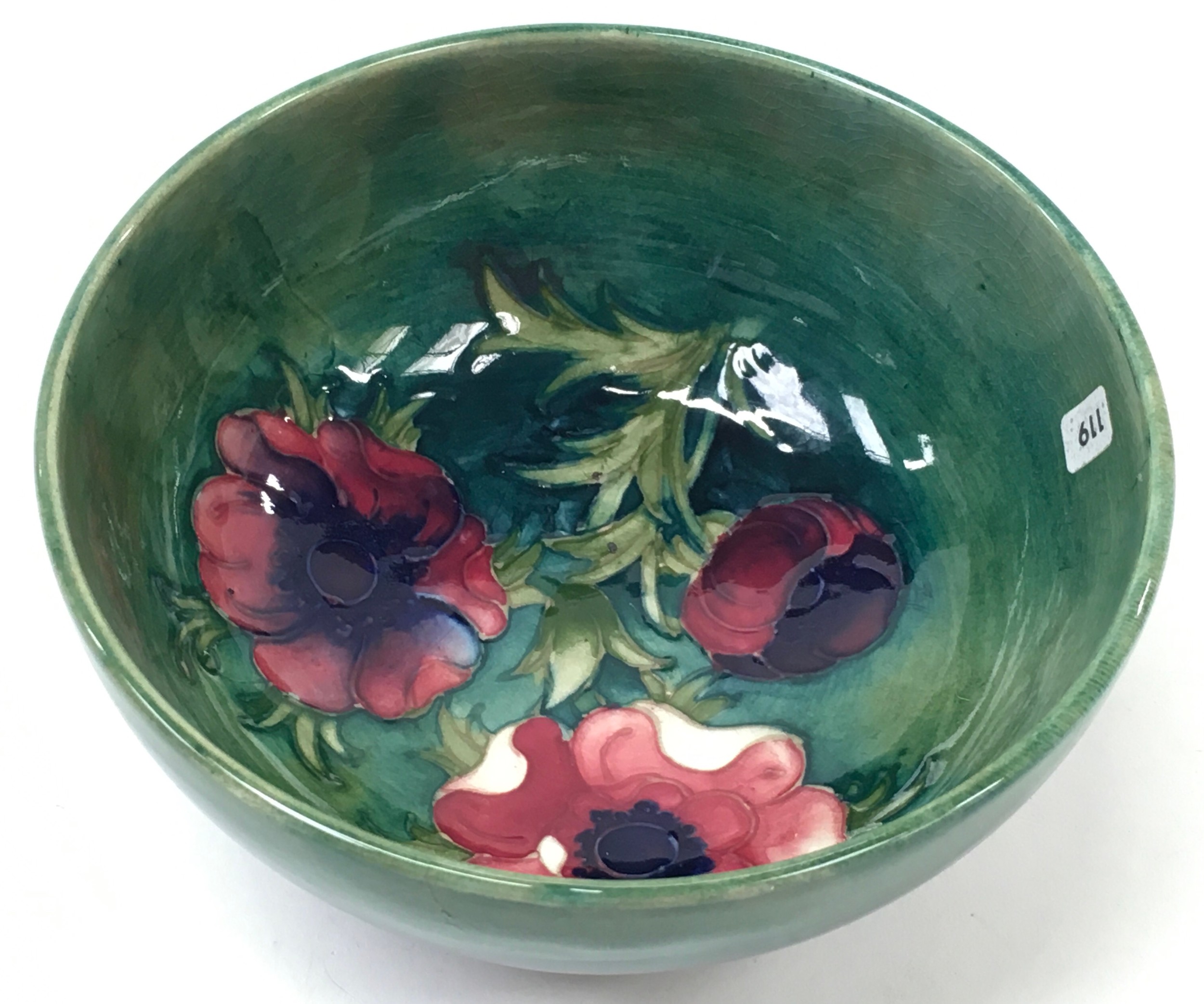 A Moorcroft Pottery bowl, pansy design, impressed marks to base. - Image 3 of 4