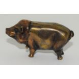 Brass Cased Pig Vesta