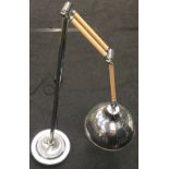 Large chrome anglepoise style standard lamp.