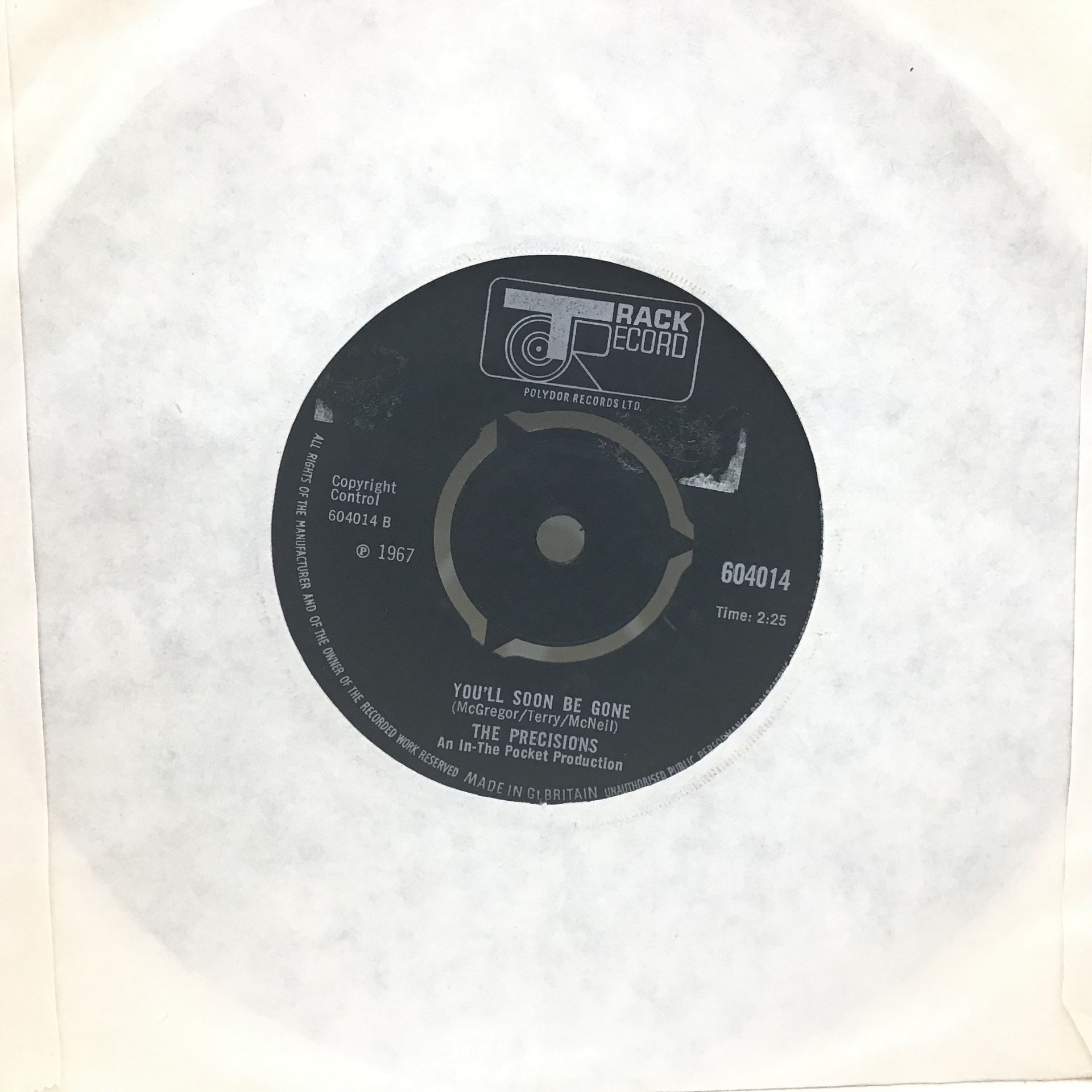 THE PRECISIONS 7” VINYL SINGLE. Super Northern Soul single here entitled If This Is Love (I’d Rather - Image 2 of 2