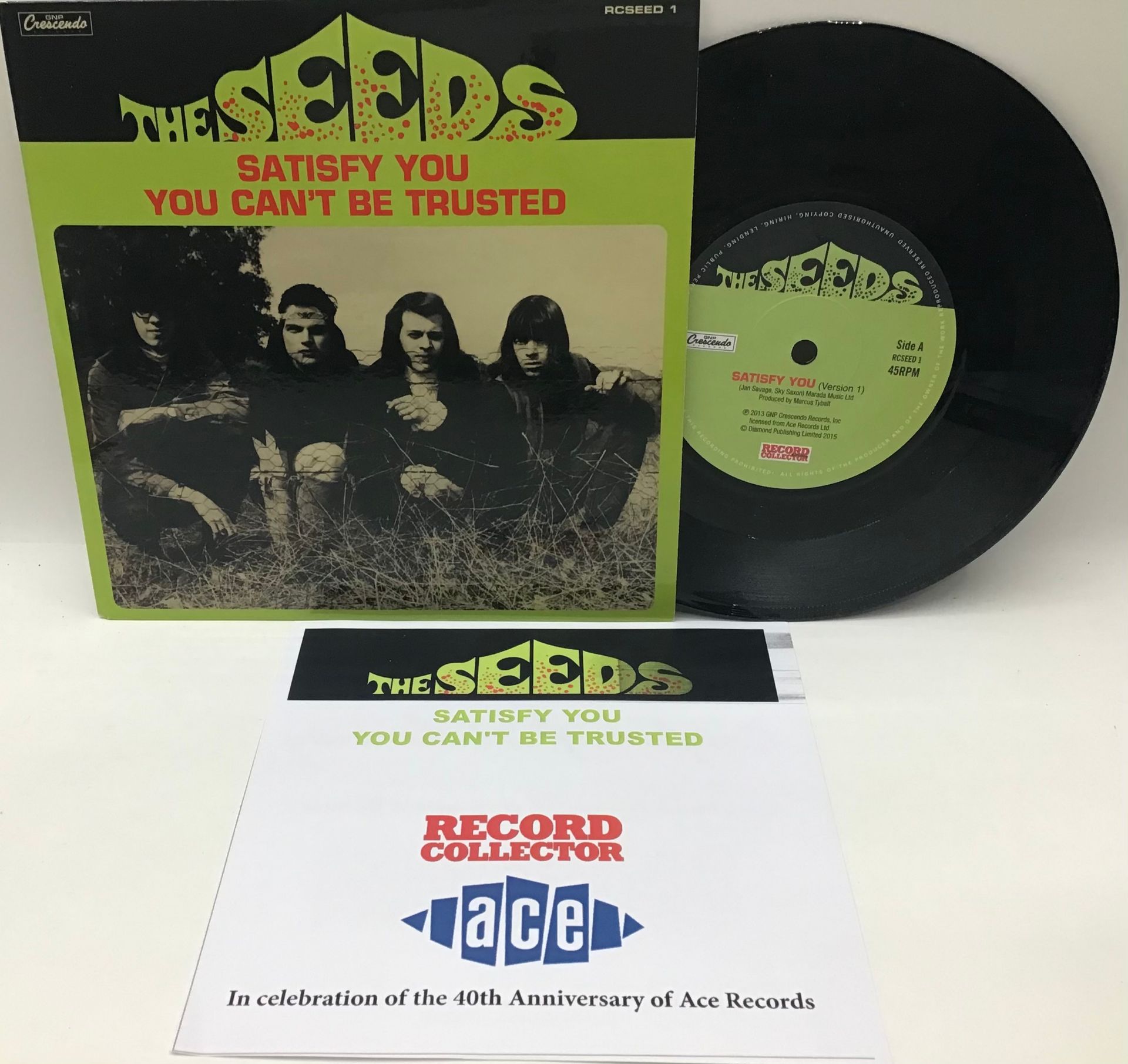 THE SEEDS - SATISFY YOU - RECORD COLLECTOR RELATED SINGLE FROM 2015. A limited edition of 350