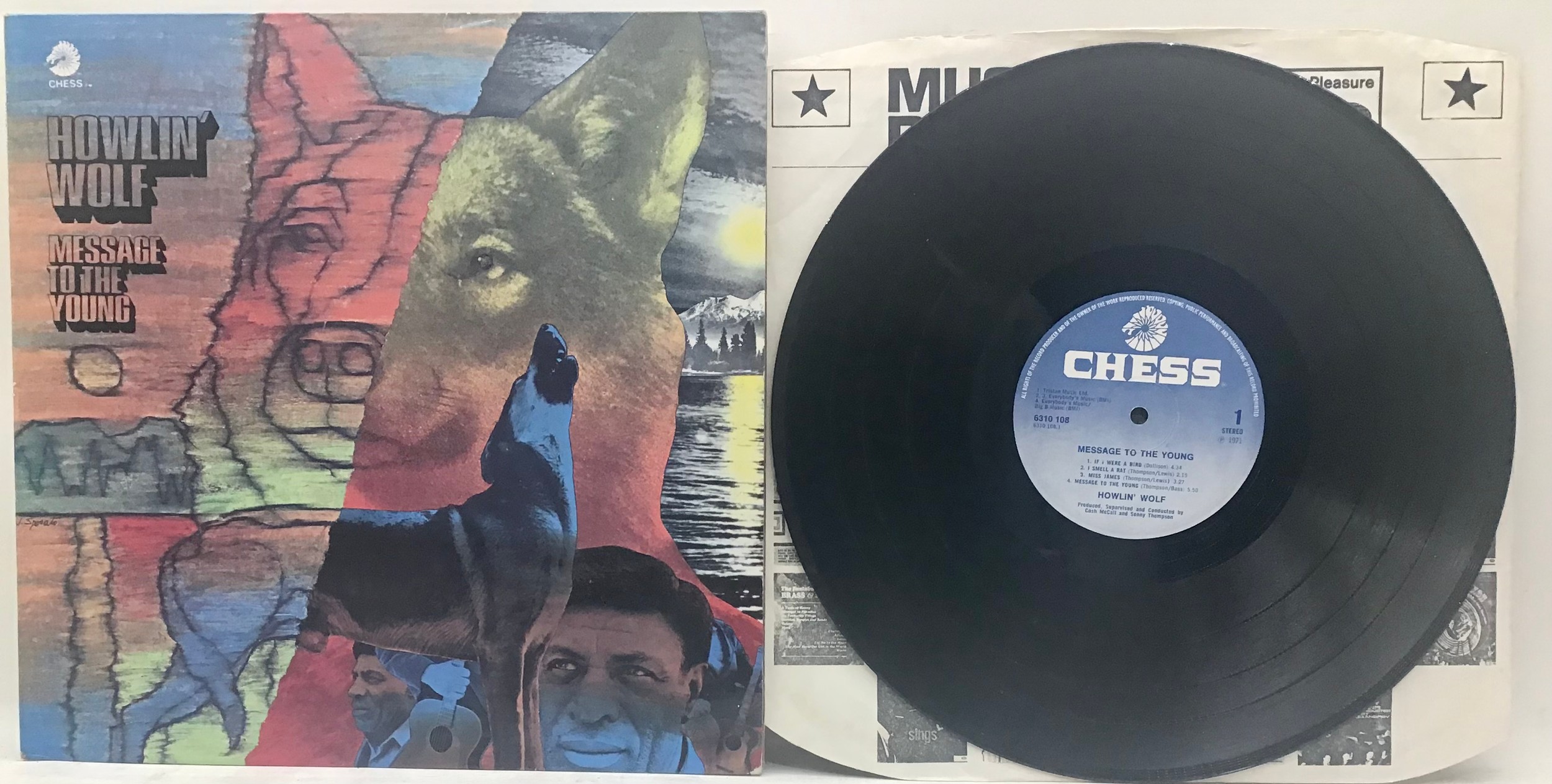 HOWLIN WOLF LP - MESSAGE TO THE YOUNG. Great release on Chess Records from 1971. Found here in Ex