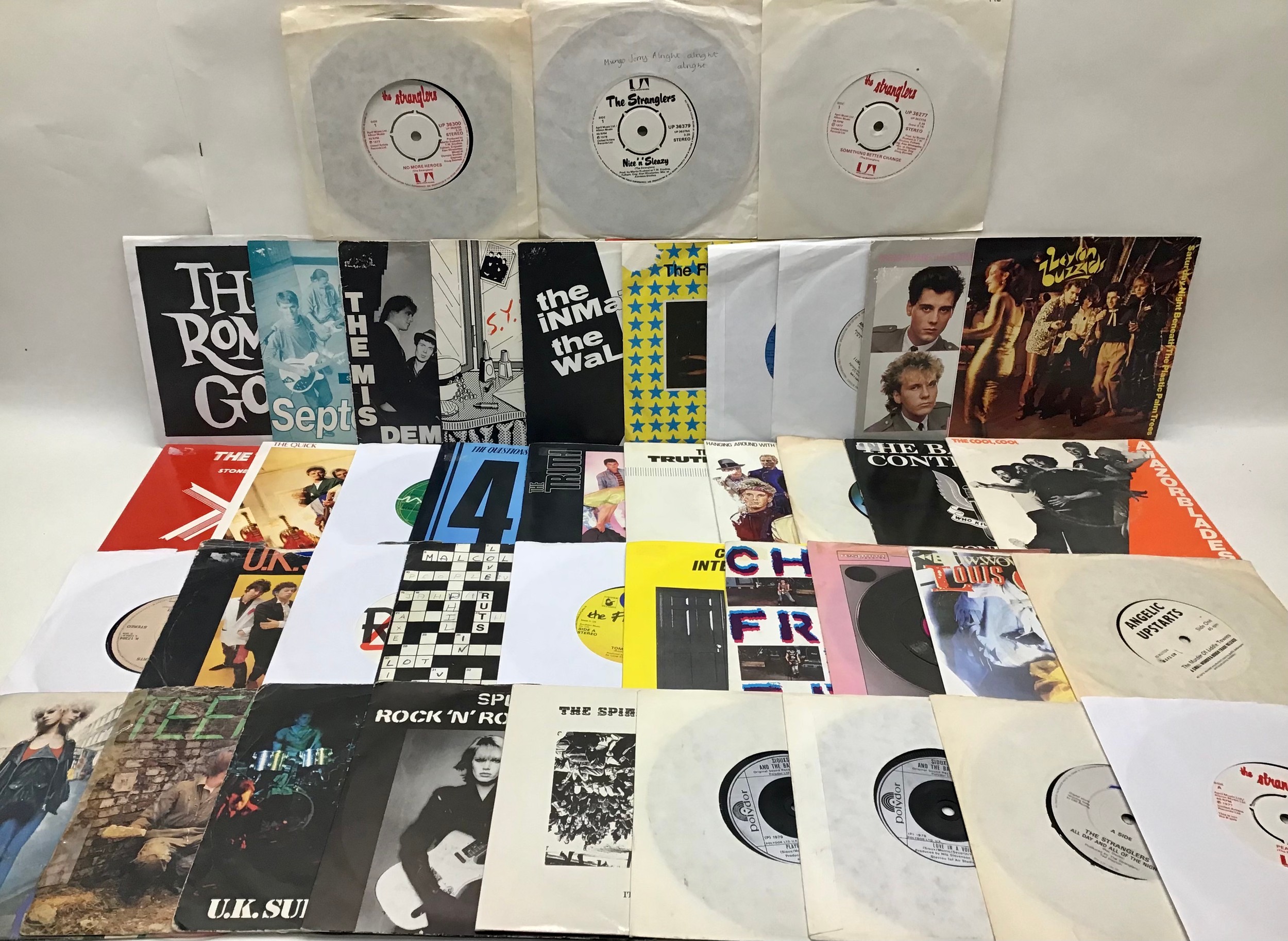 SELECTION OF 42 PUNK RELATED SINGLES. This lot include artists - U.K Subs - The Ruts - The Inmates -