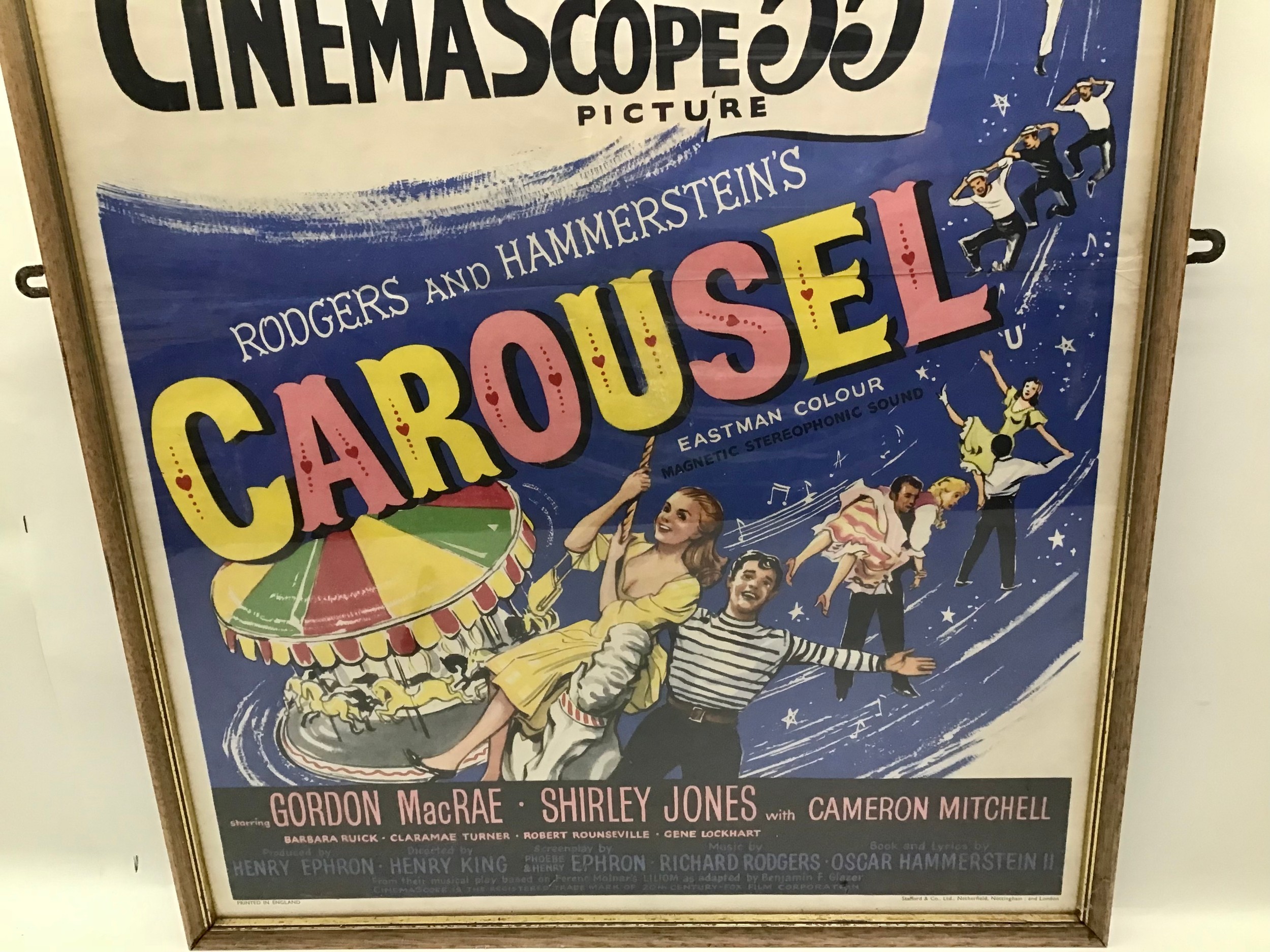 CAROUSEL DOUBLE CROWN POSTER. Lovely original framed Rogers & Hammerstein ‘Carousel’ Poster from