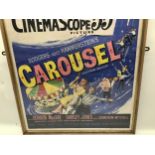 CAROUSEL DOUBLE CROWN POSTER. Lovely original framed Rogers & Hammerstein ‘Carousel’ Poster from