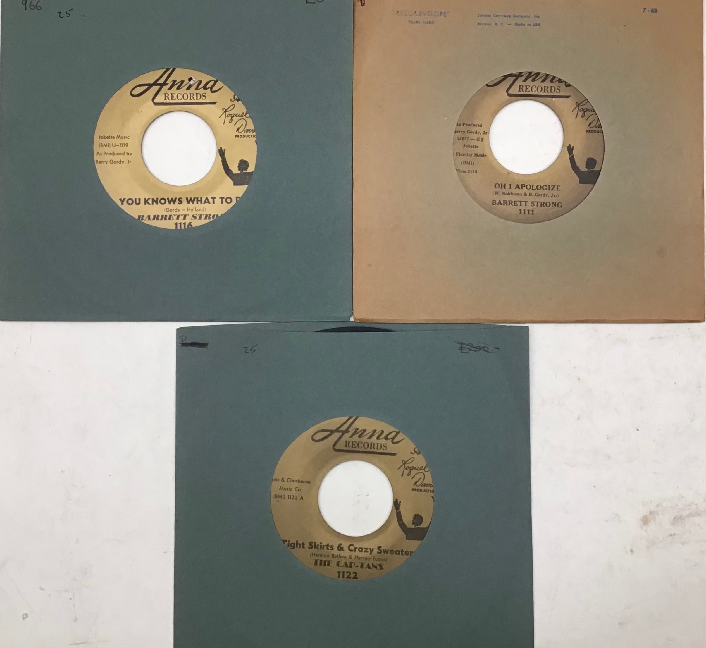 3 AMERICAN SINGLES ON THE ANNA LABEL. Barrett Strong provides 2 singles here with 'Yes No, Maybe So' - Image 2 of 2