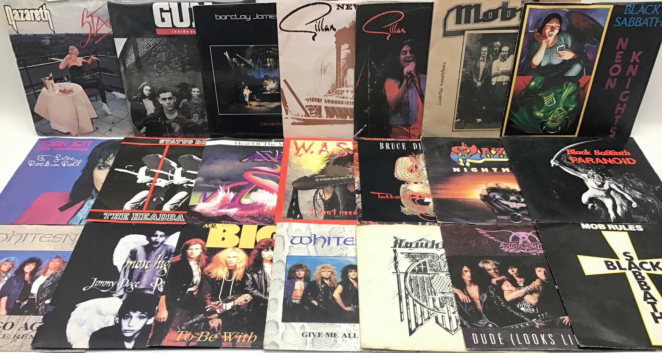 44 ROCK RELATED VINYL SINGLE RECORDS. A nice selection including - Guns N’ Roses - Thin Lizzy - - Image 2 of 3