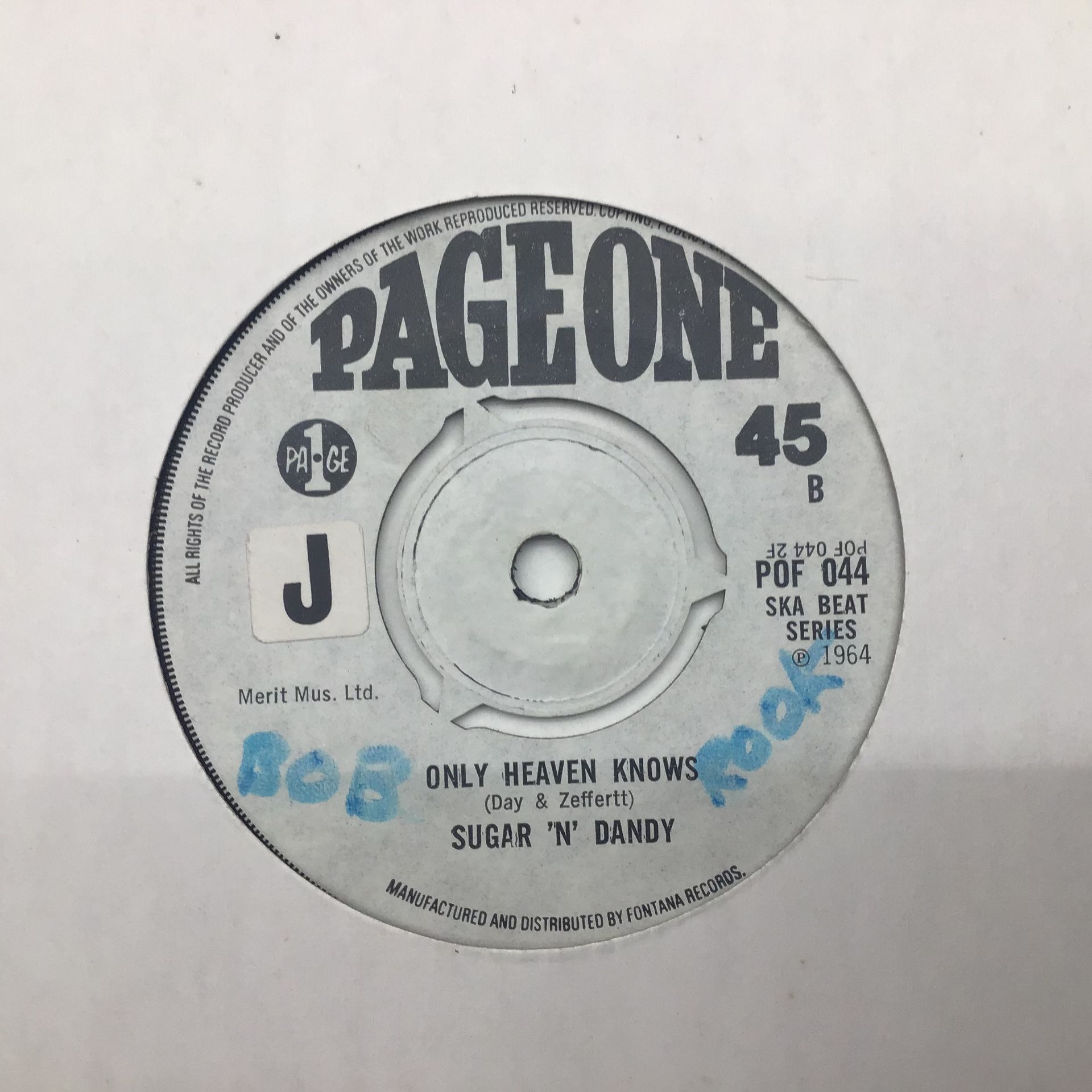 SCARCE 7” SUGAR ‘N’ DANDY - ‘LET’S SKA’. Great ska single here from 1964 on Page One records POF 044 - Image 2 of 2