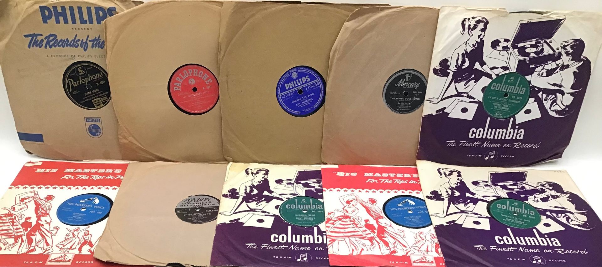 BOX OF VARIOUS POP 78rpm RECORDS. Here we have shellac records to include artists - Frank - Image 2 of 2