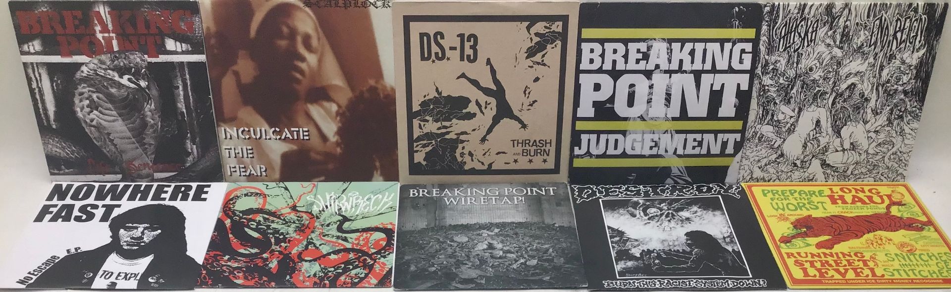 COLLECTION OF 10 PUNK / METAL VINYL SINGLES. Artists here include - Breaking Point - DS-13 - Nowhere